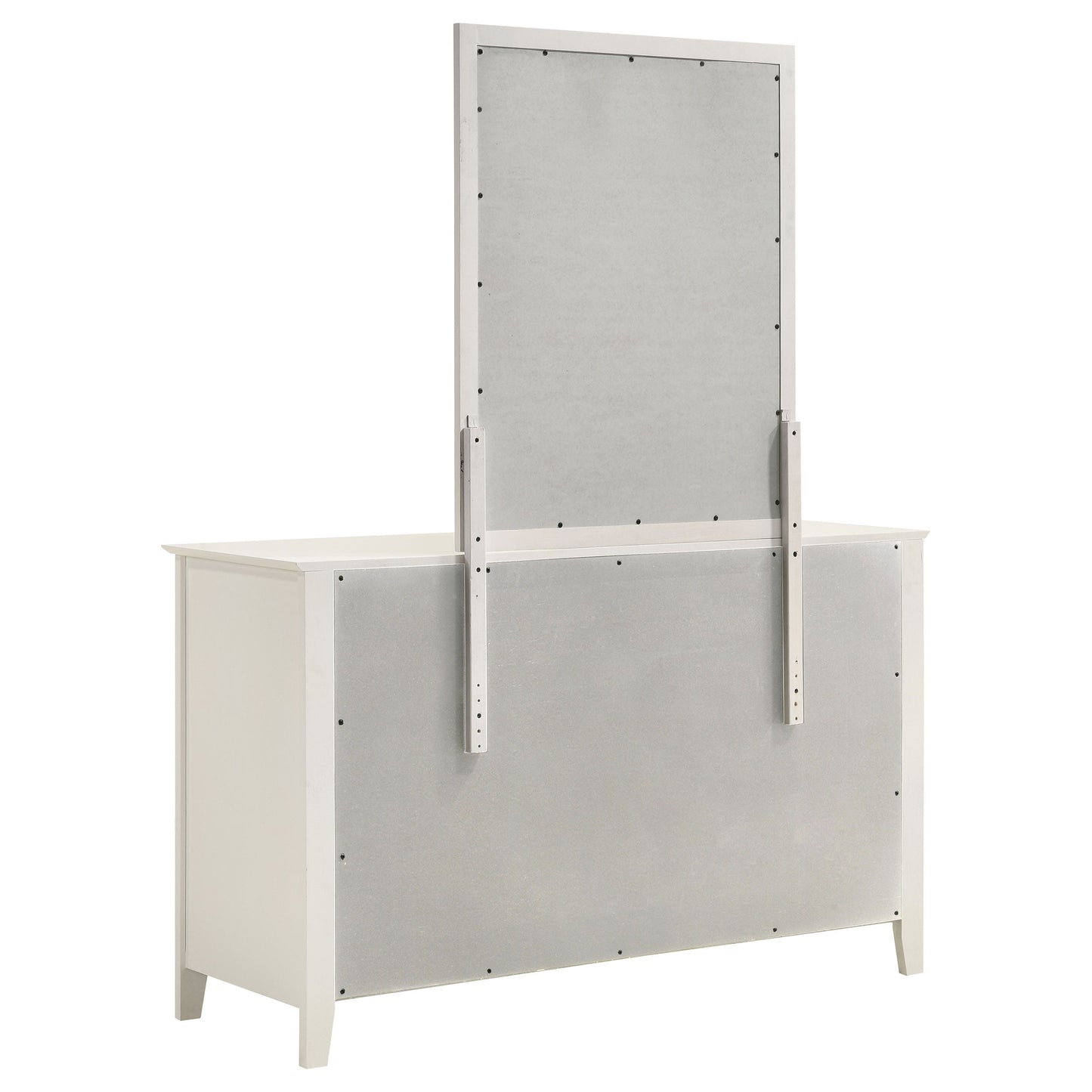 Selena 6-drawer Dresser with Mirror Cream White