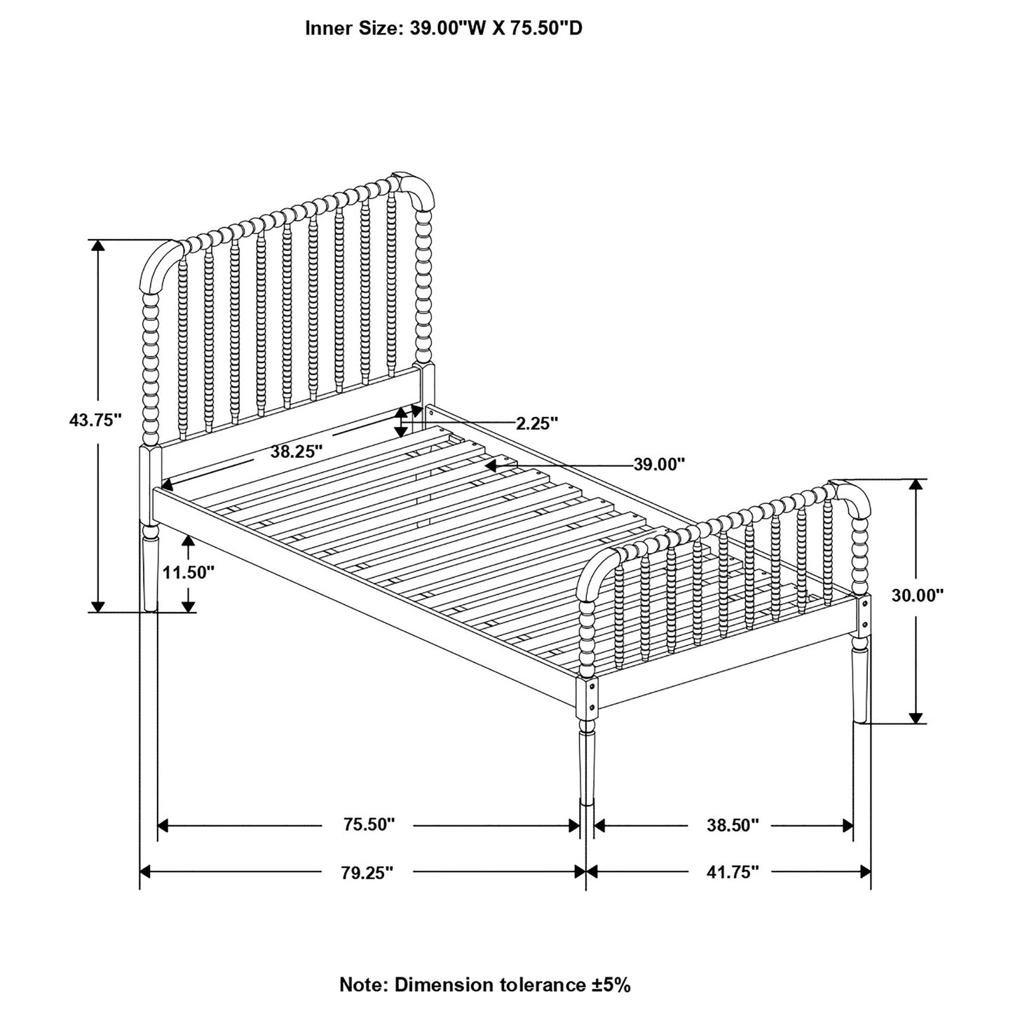 Jones Twin Bed White