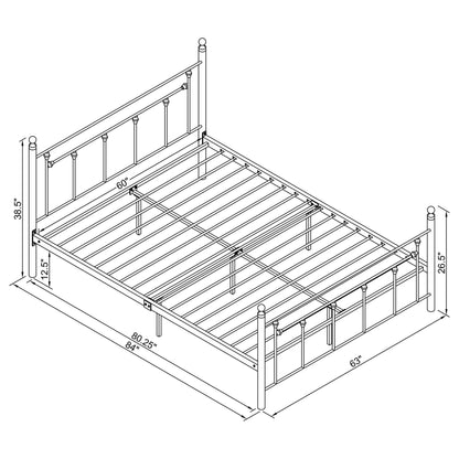 Canon Metal Slatted Headboard Platform Bed