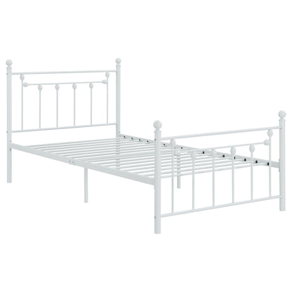 Canon Metal Slatted Headboard Platform Bed