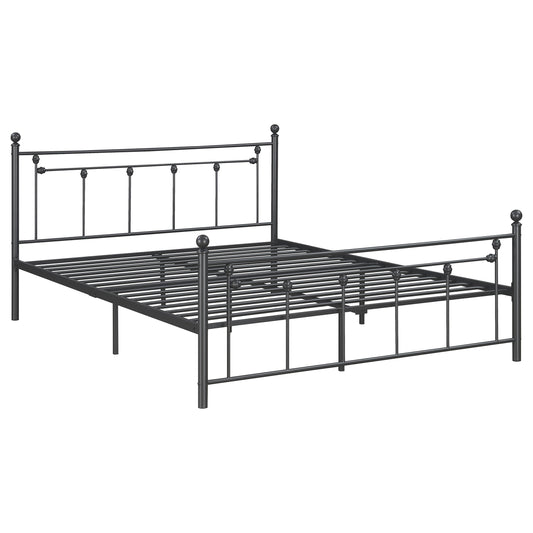 Canon Metal Slatted Headboard Platform Bed