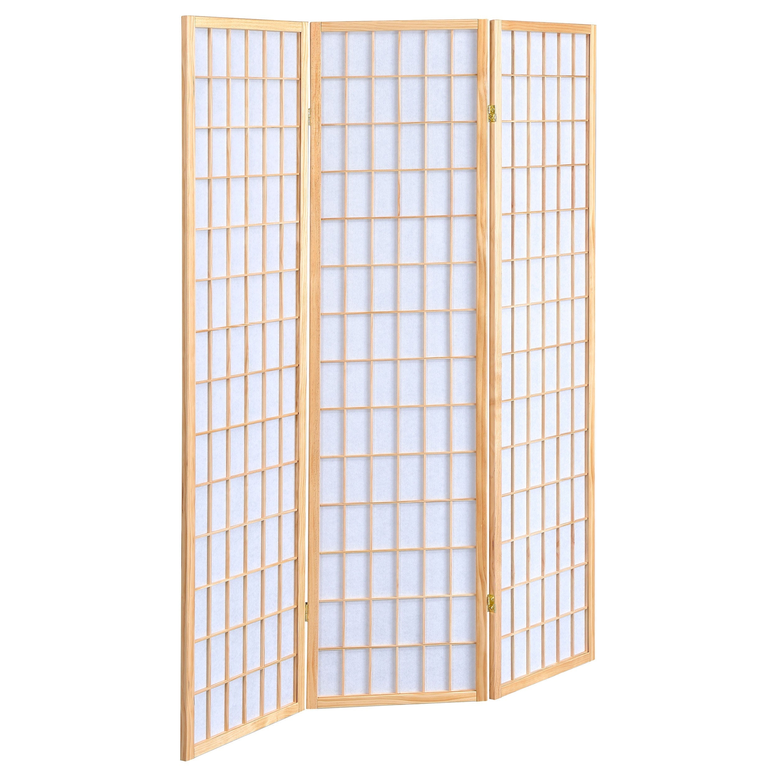 Carrie 3-panel Folding Screen Natural and White