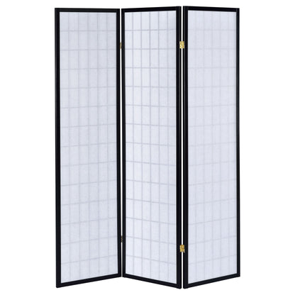 Carrie 3-panel Folding Screen Black and White