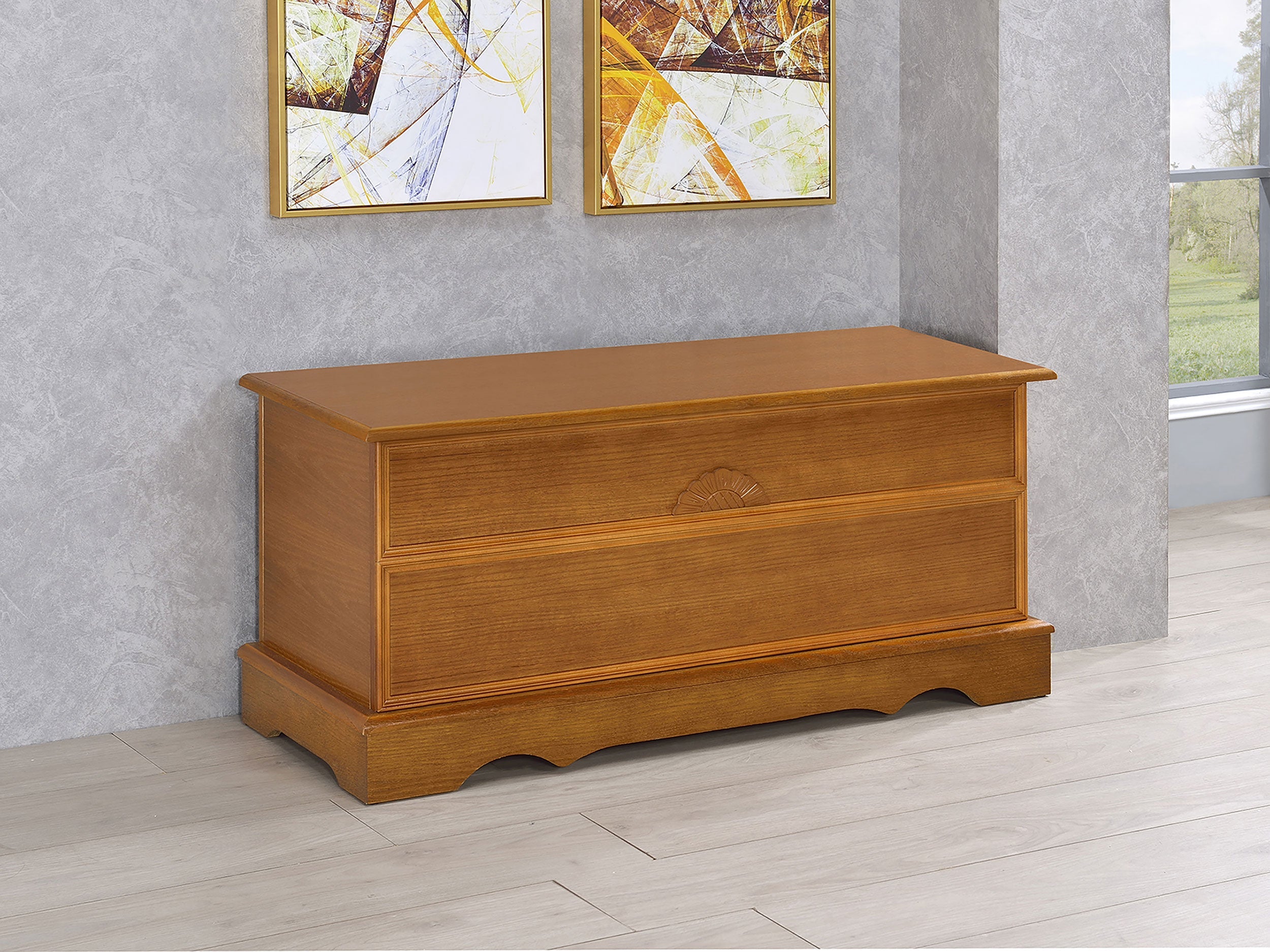 Paula Rectangular Cedar Chest Honey