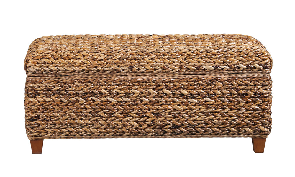 Laughton Hand-Woven Banana Leaf Storage Trunk Amber