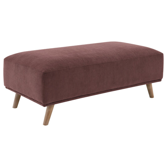 Elizabeth Corduroy Upholstered Ottoman Wine Red