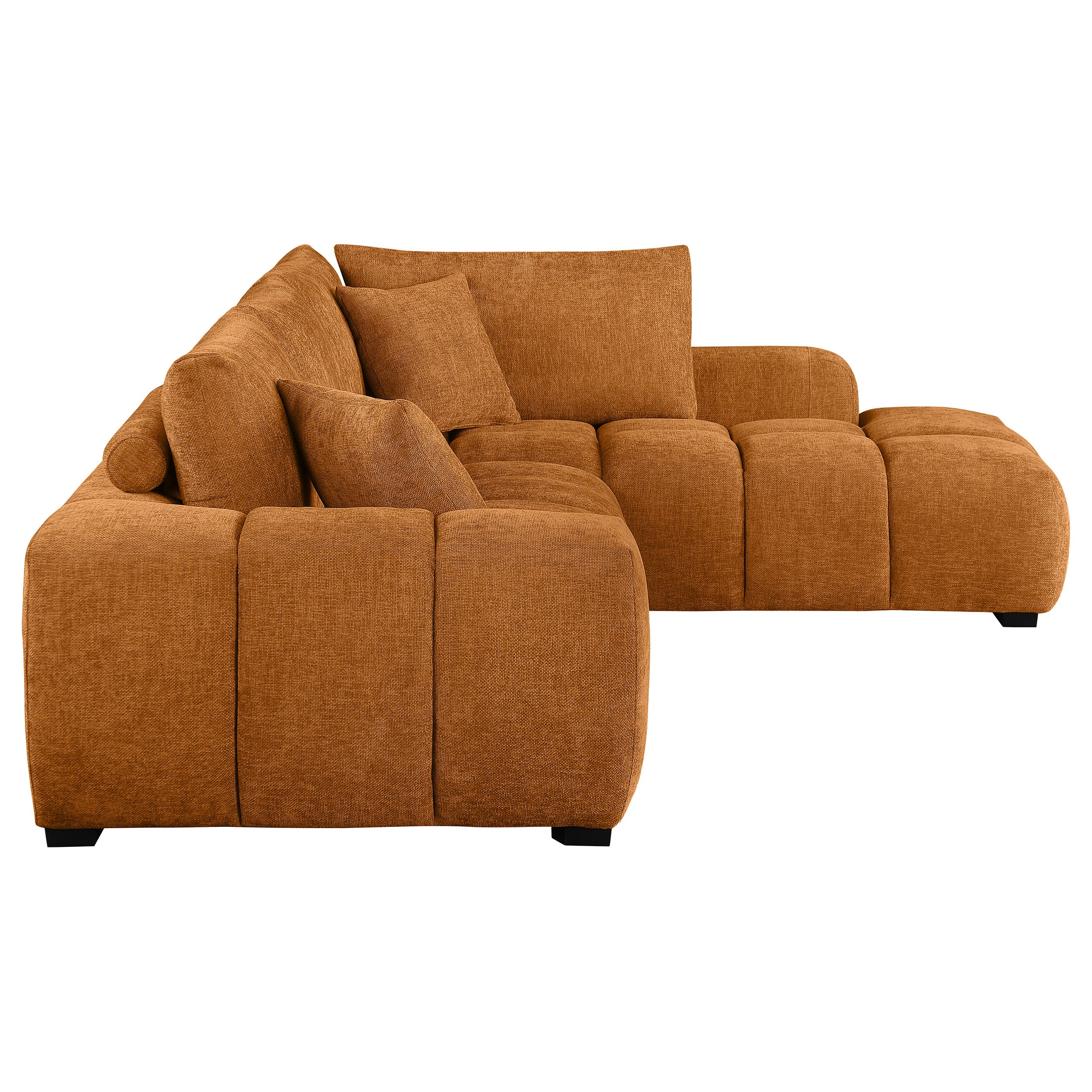 Camacho Upholstered Chaise Sectional Sofa Orange