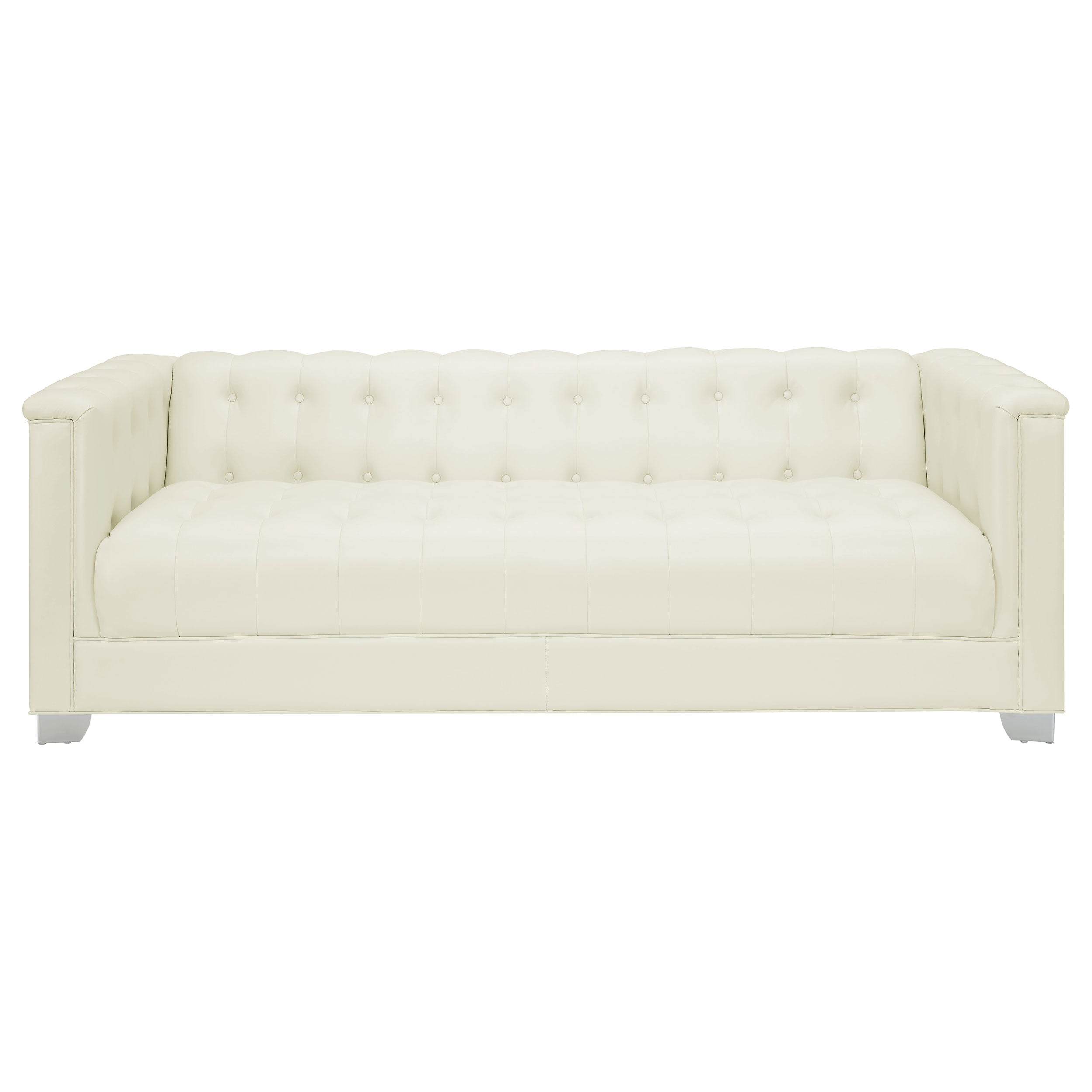 Chaviano 2-piece Upholstered Tufted Sofa Set Pearl White