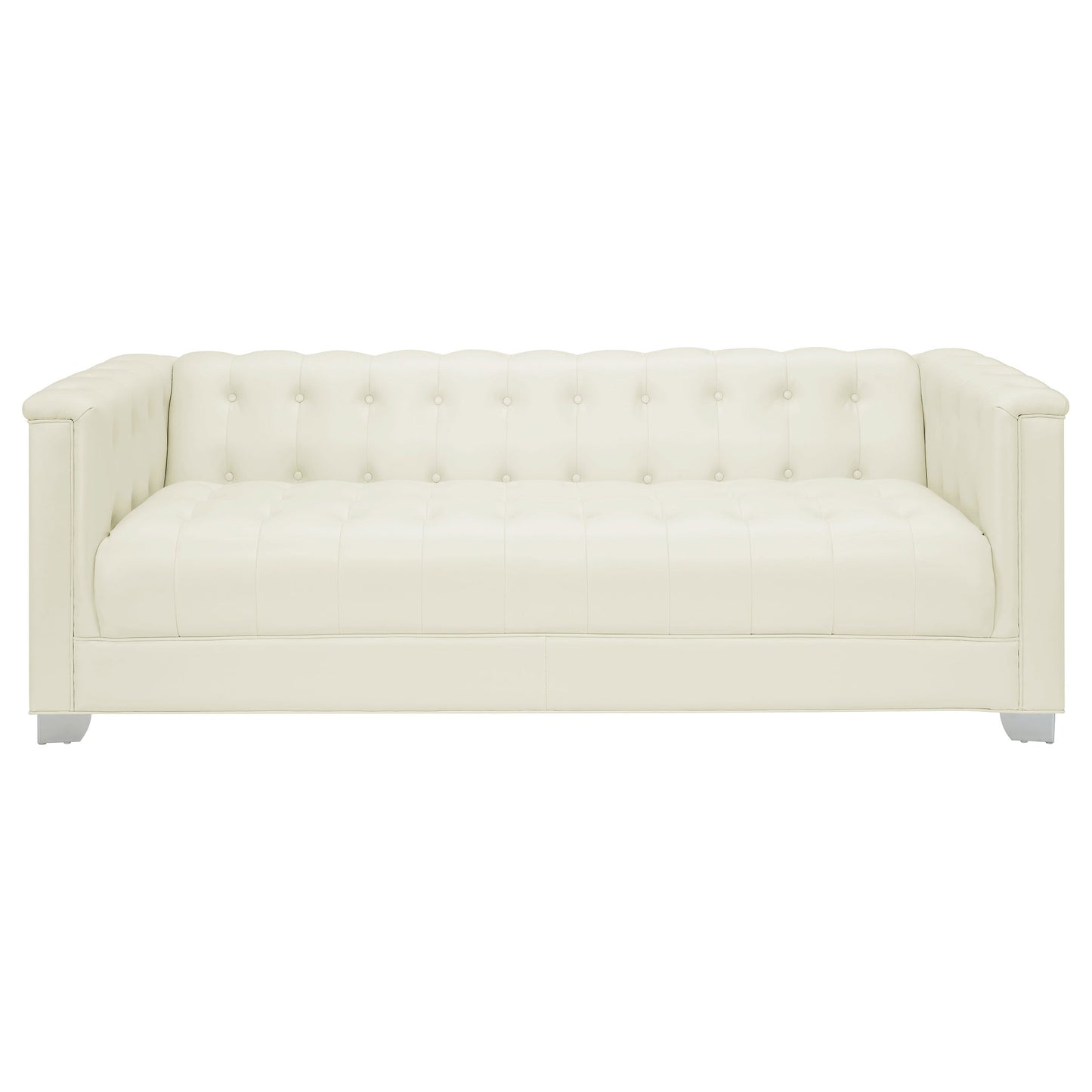 Chaviano Tufted Upholstered Sofa Pearl White