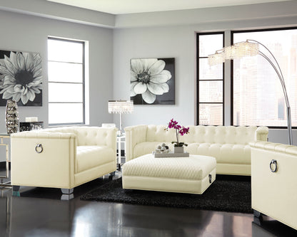 Chaviano Tufted Upholstered Sofa Pearl White