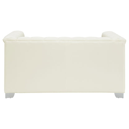 Chaviano Tufted Upholstered Loveseat Pearl White