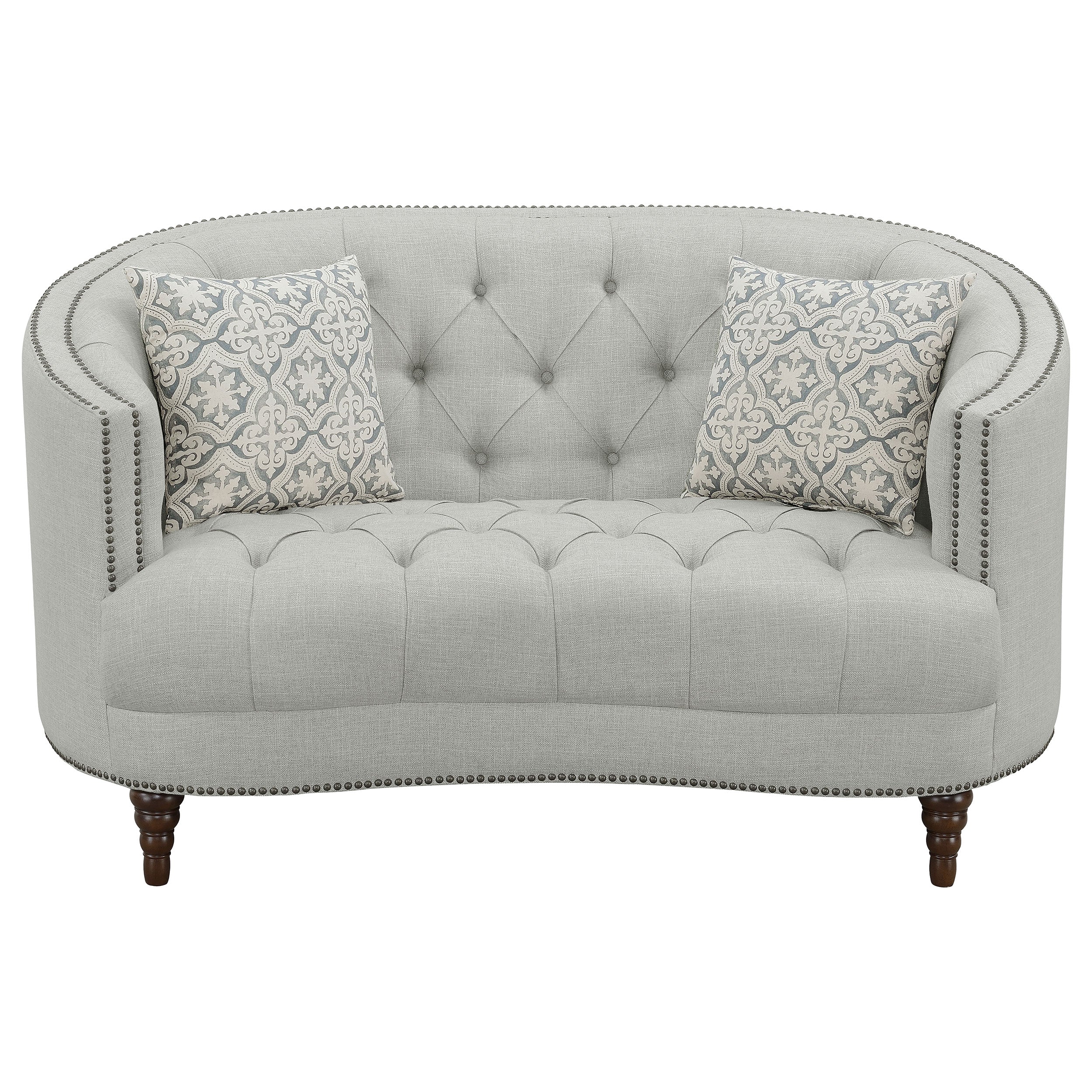 Avonlea Upholstered Tufted Living Room Set Grey