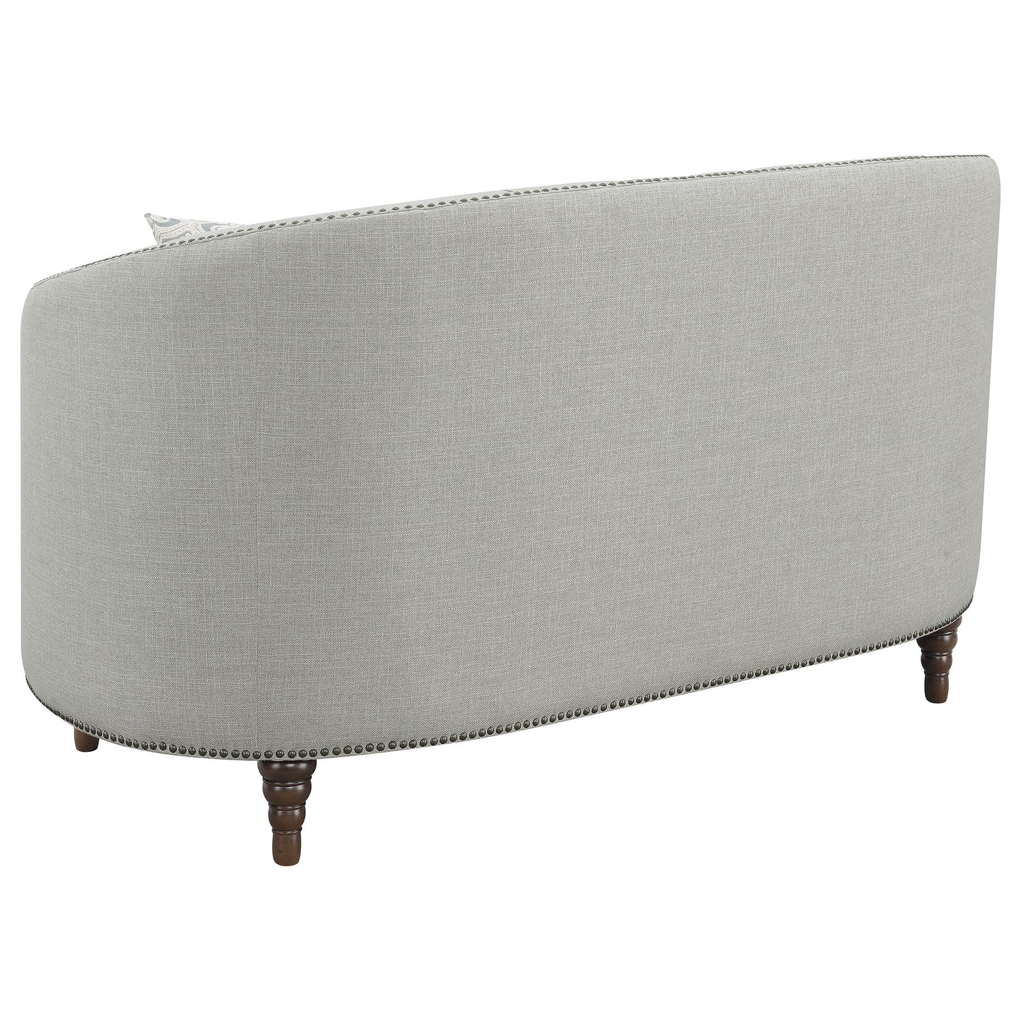 Coaster Avonlea Sloped Arm Upholstered Loveseat Trim Grey Default Title