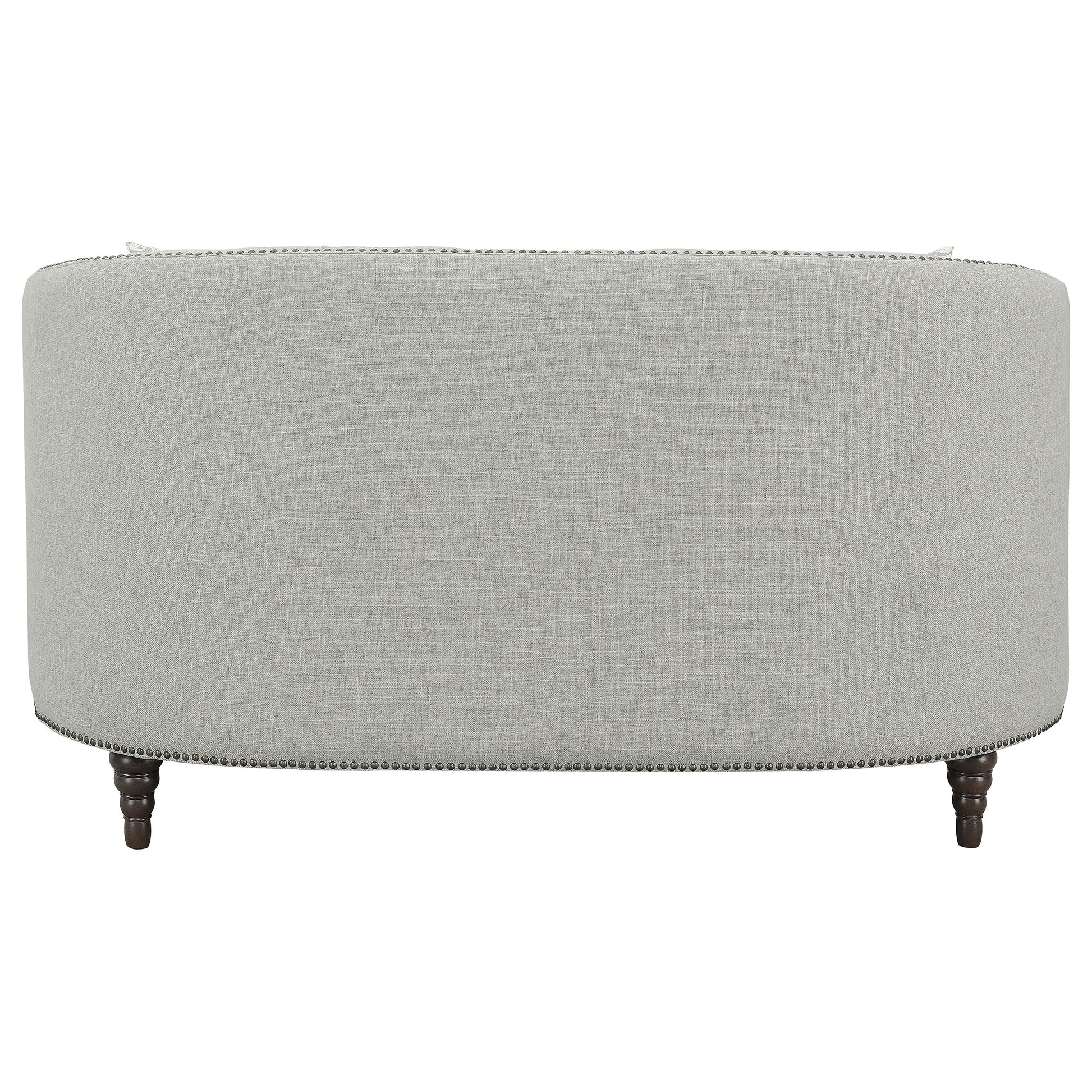 Coaster Avonlea Sloped Arm Upholstered Loveseat Trim Grey Default Title