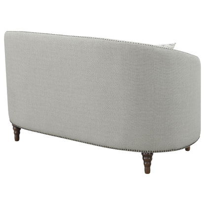 Coaster Avonlea Sloped Arm Upholstered Loveseat Trim Grey Default Title