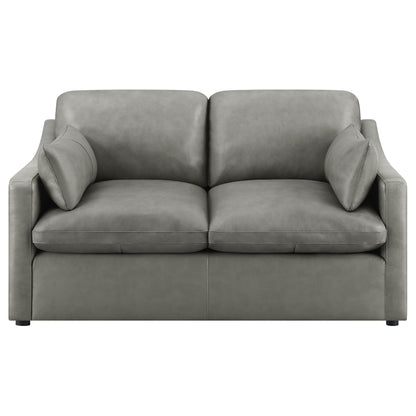 Grayson Sloped Arm Upholstered Loveseat Grey