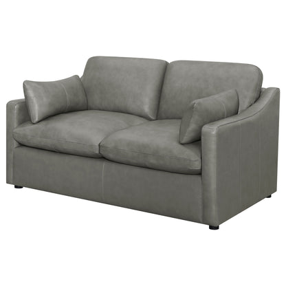 Grayson Sloped Arm Upholstered Loveseat Grey