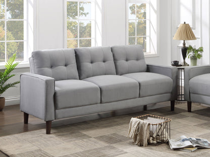 Bowen Upholstered Track Arms Tufted Sofa Grey