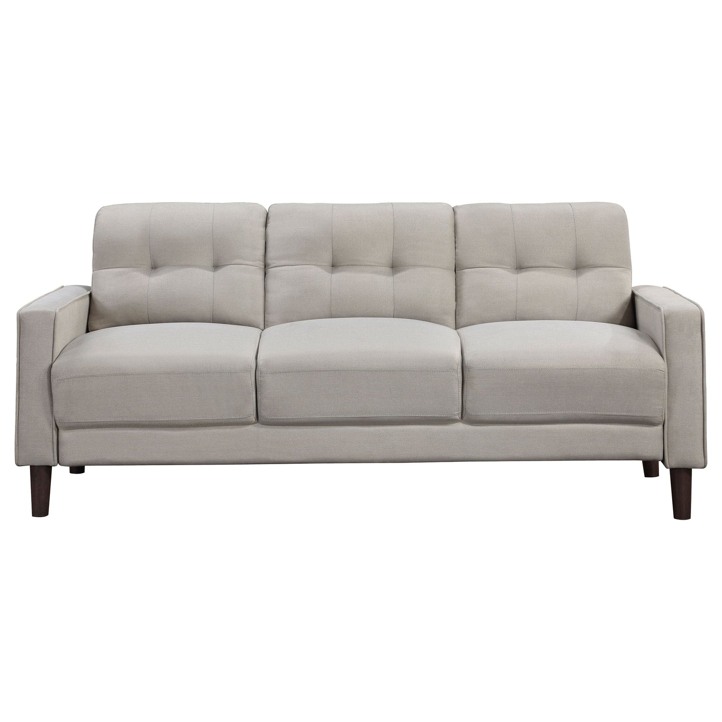 Bowen Upholstered Track Arms Tufted Sofa Beige