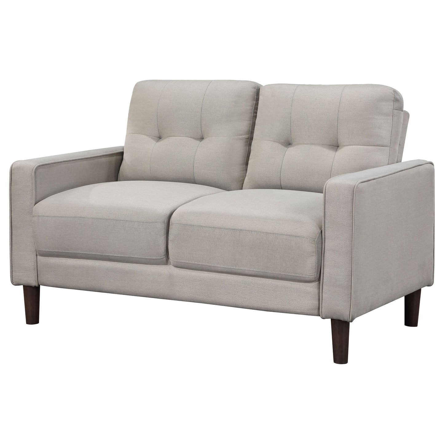 Bowen Upholstered Track Arms Tufted Loveseat Beige