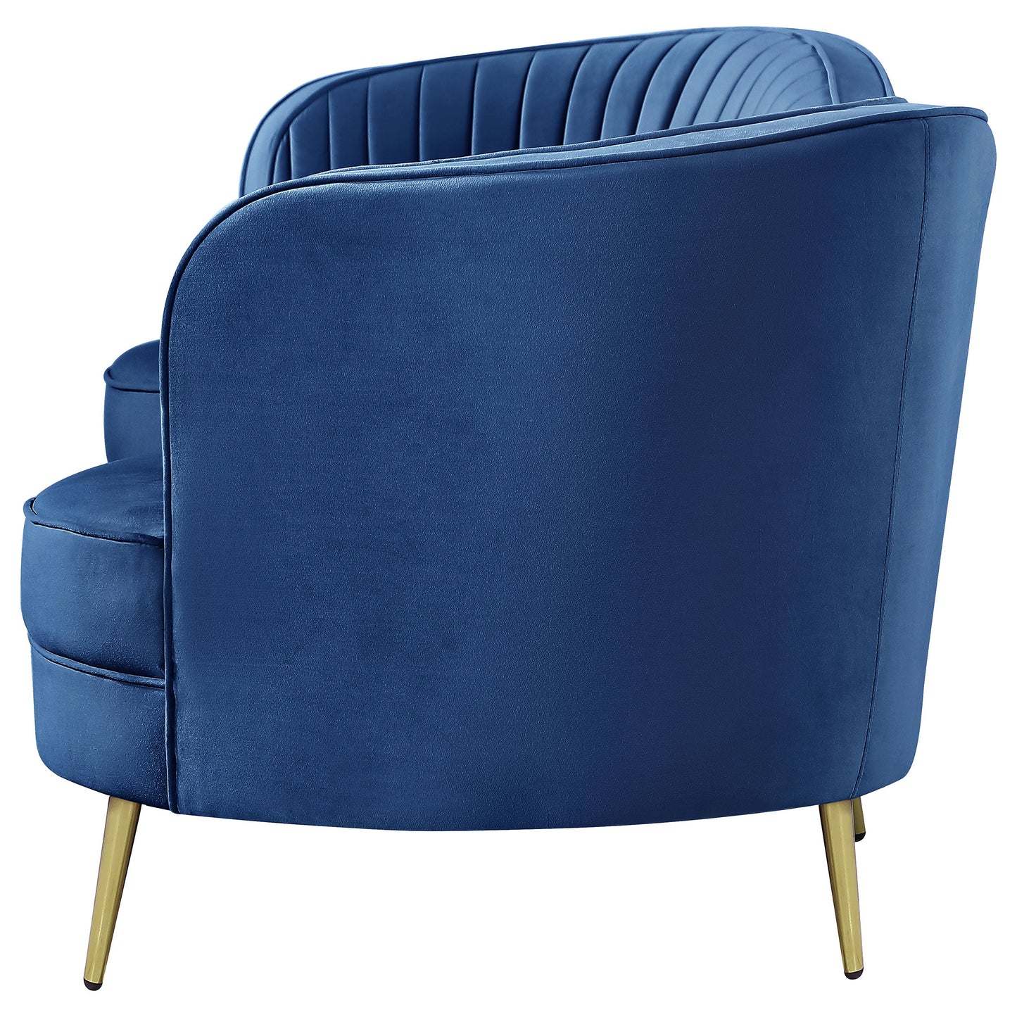 Sophia Upholstered Camel Back Sofa Blue