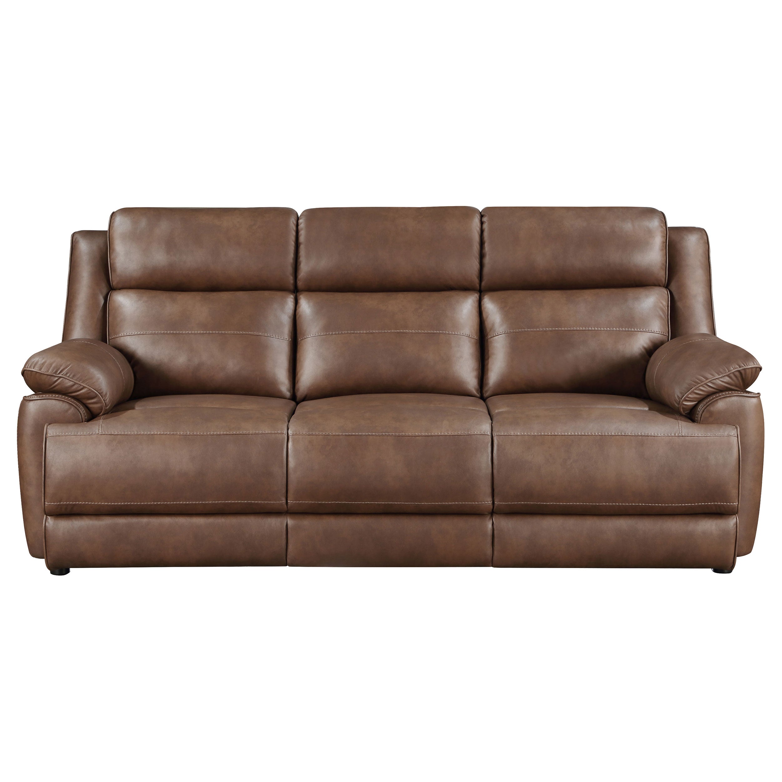 Ellington 2-piece Upholstered Padded Arm Sofa Set Dark Brown