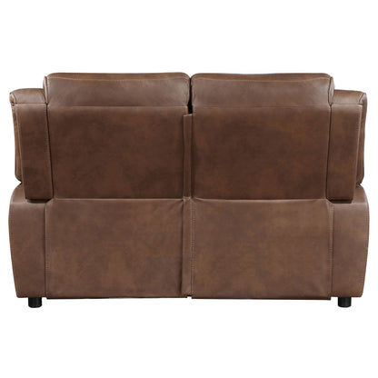 Ellington Upholstered Padded Arm Loveseat Dark Brown