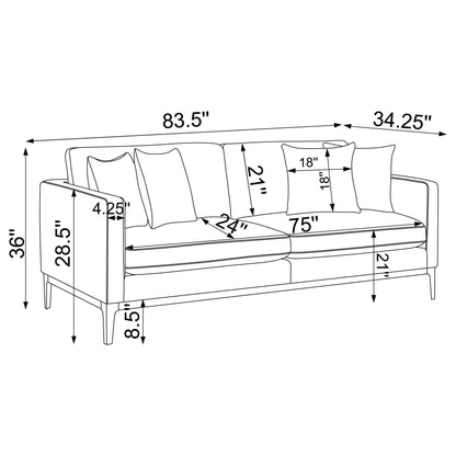 Apperson Cushioned Back Sofa Light Grey