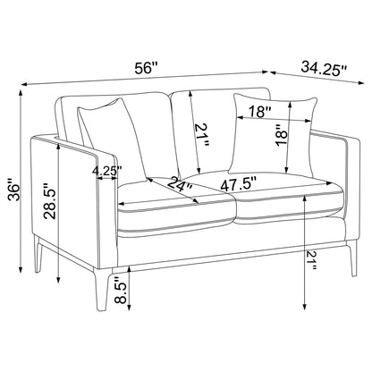 Apperson Cushioned Back Loveseat Light Grey