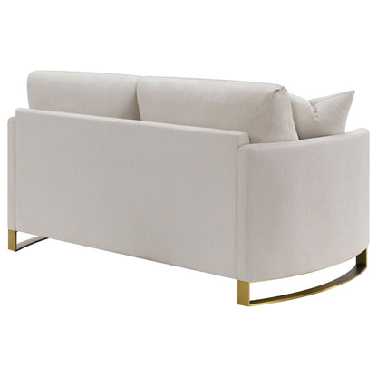 Corliss Upholstered Arched Arms Loveseat Beige