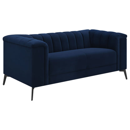 Chalet Tuxedo Arm Loveseat Blue