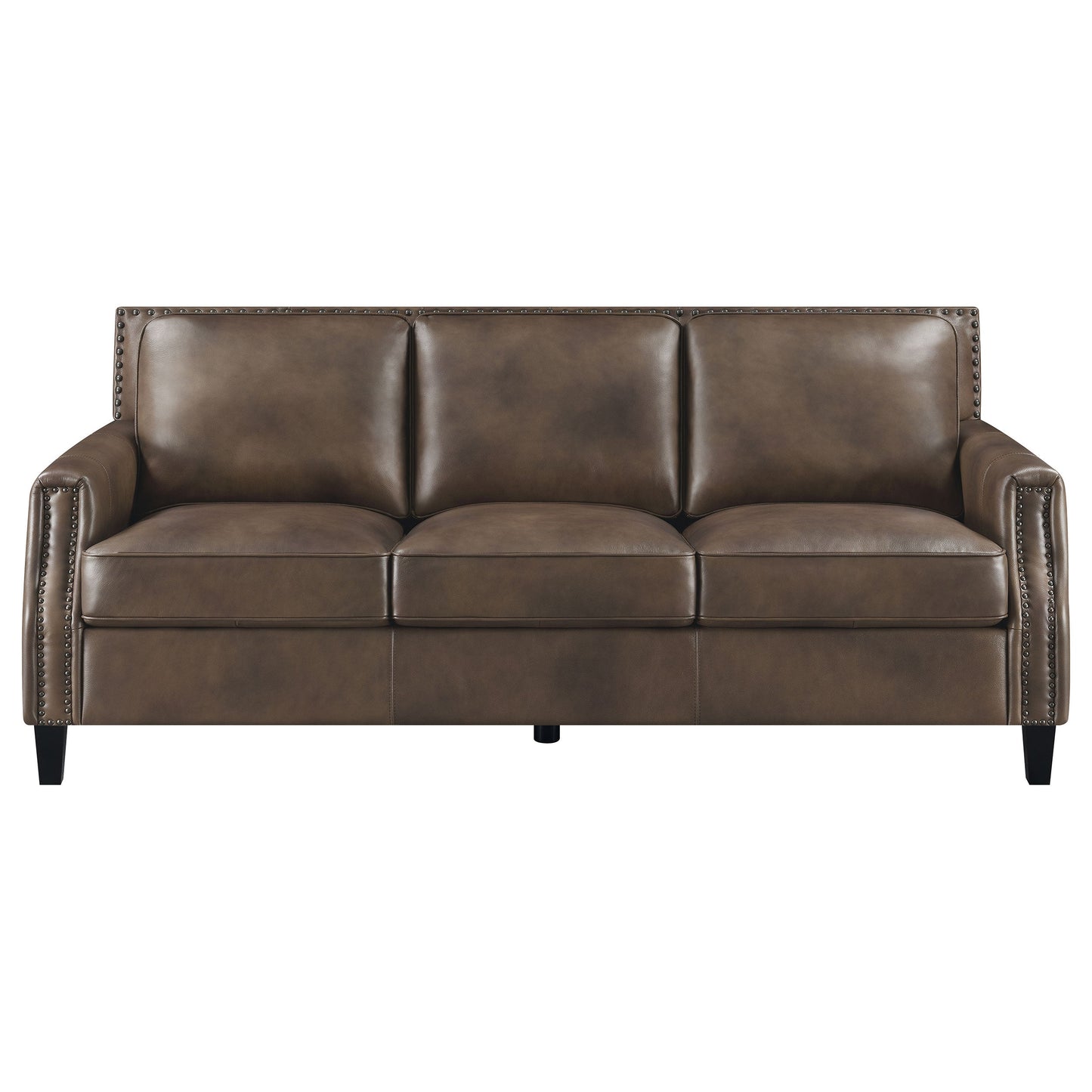 Leaton Upholstered Recessed Arms Sofa Brown Sugar