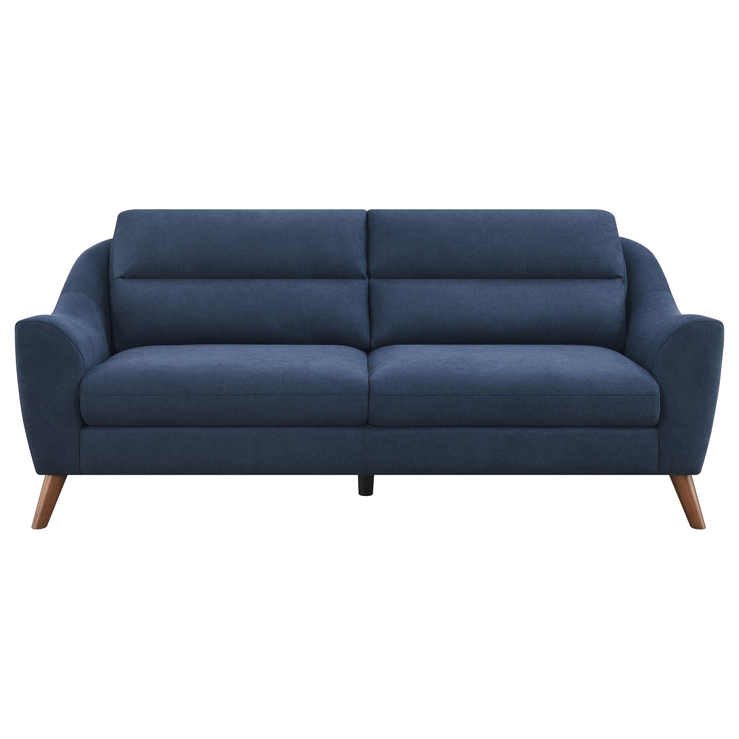 Gano Sloped Arm Upholstered Sofa Navy Blue