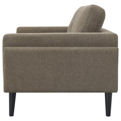 Rilynn Upholstered Track Arms Loveseat Brown