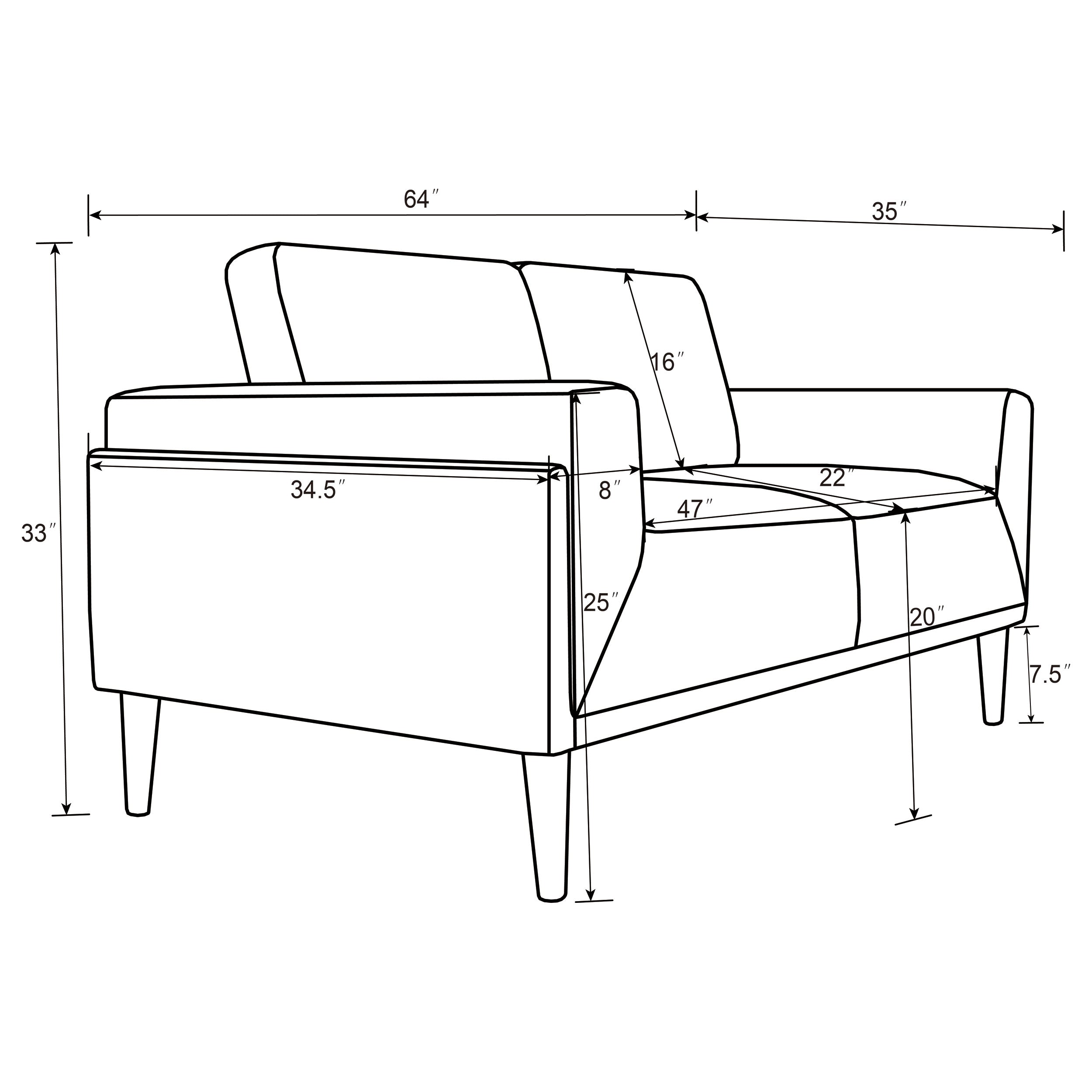 Rilynn 2-piece Upholstered Track Arms Sofa Set Grey