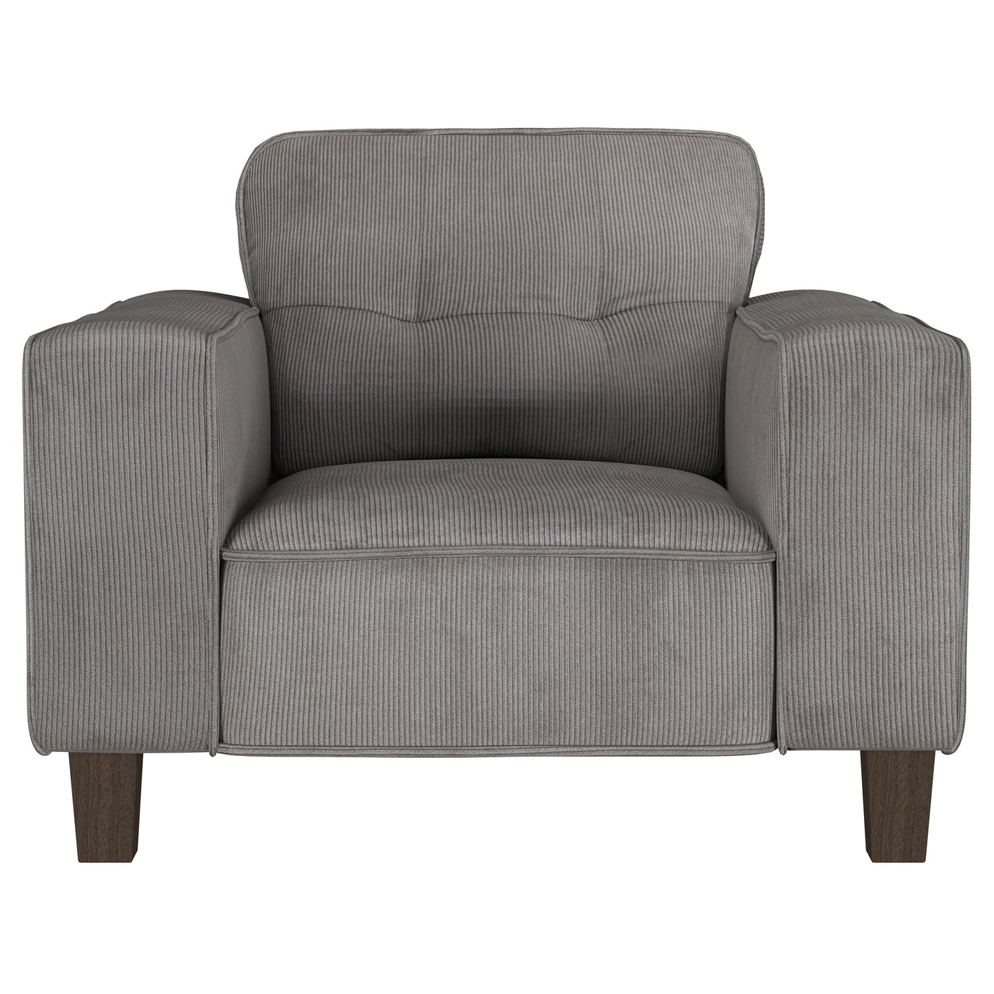 Deerhurst Upholstered Track Arm Tufted Accent Chair Charcoal