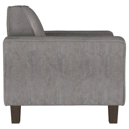 Deerhurst Upholstered Track Arm Tufted Accent Chair Charcoal