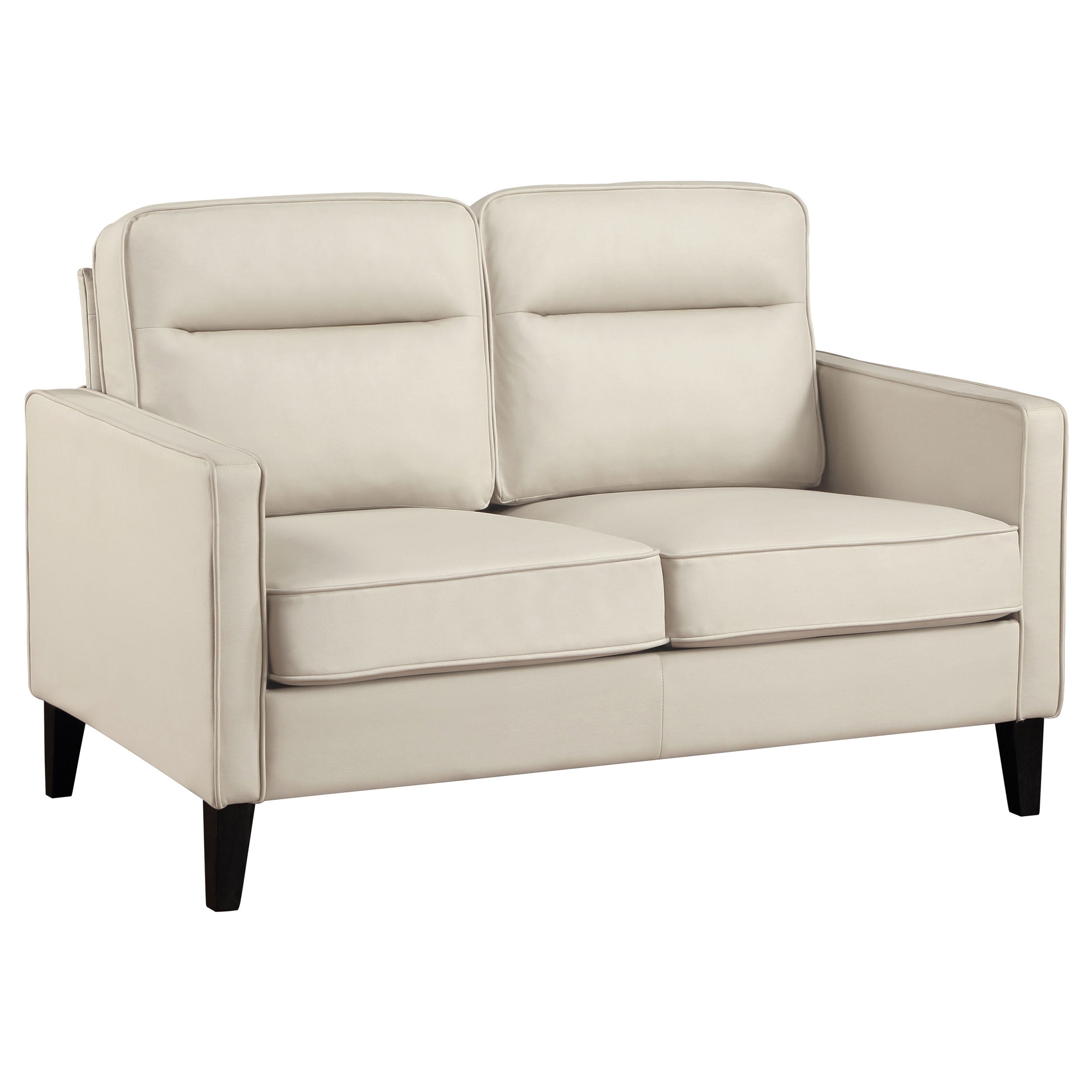 Jonah 2-piece Upholstered Track Arm Sofa Set Ivory