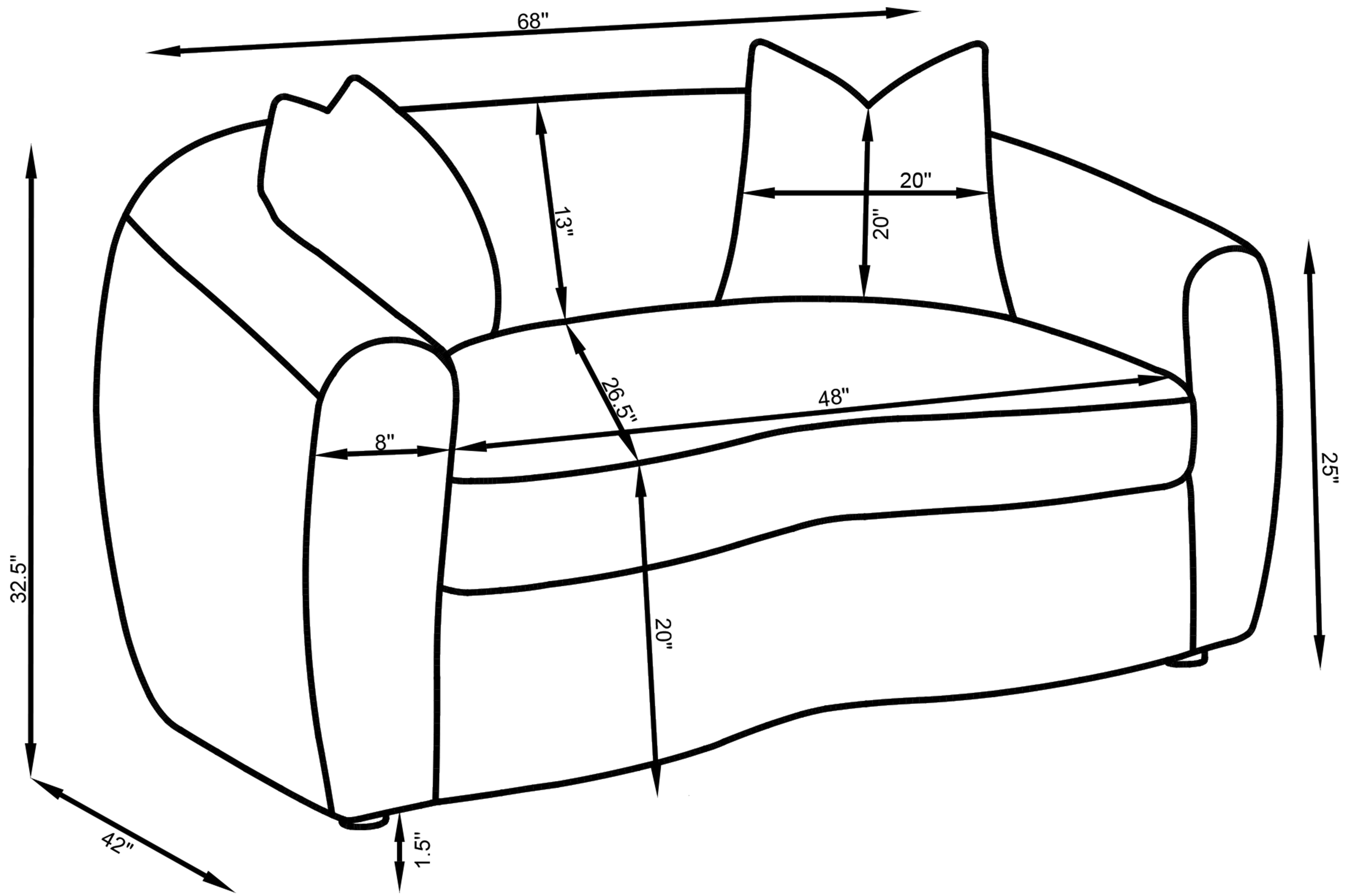 Isabella 2-piece Upholstered Tight Back Living Room Set White