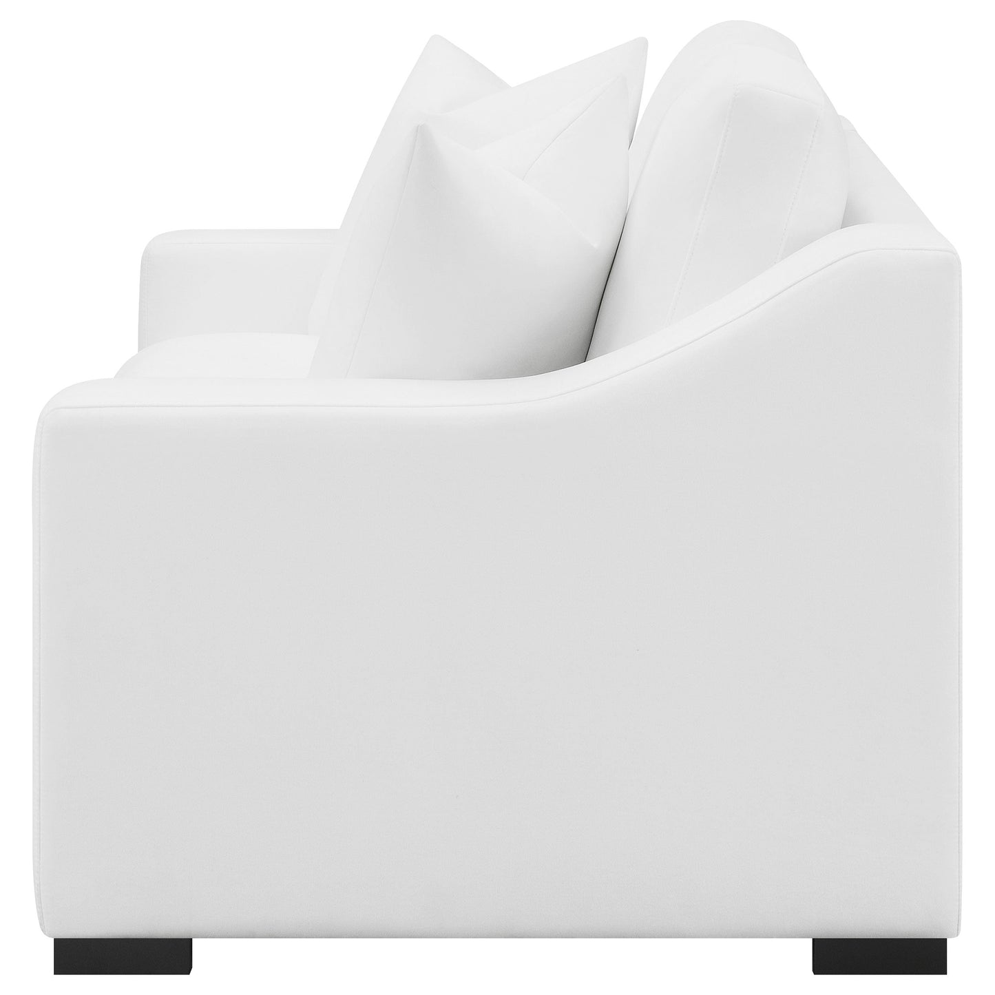 Ashlyn Upholstered Sloped Arms Loveseat White