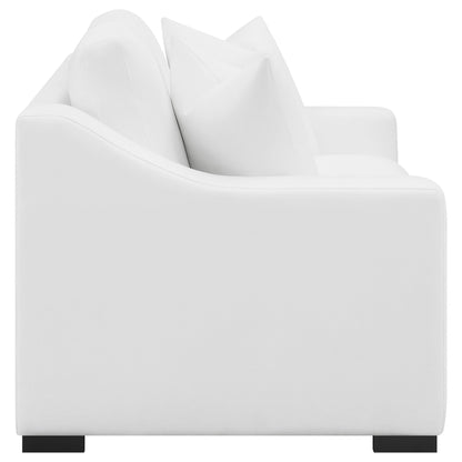 Ashlyn Upholstered Sloped Arms Loveseat White