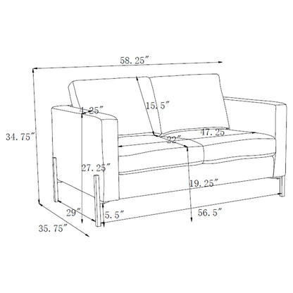 Tilly Upholstered Track Arms Loveseat Sage