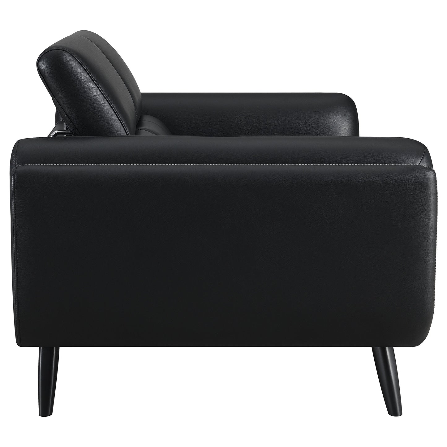 Shania Track Arms Loveseat with Tapered Legs Black