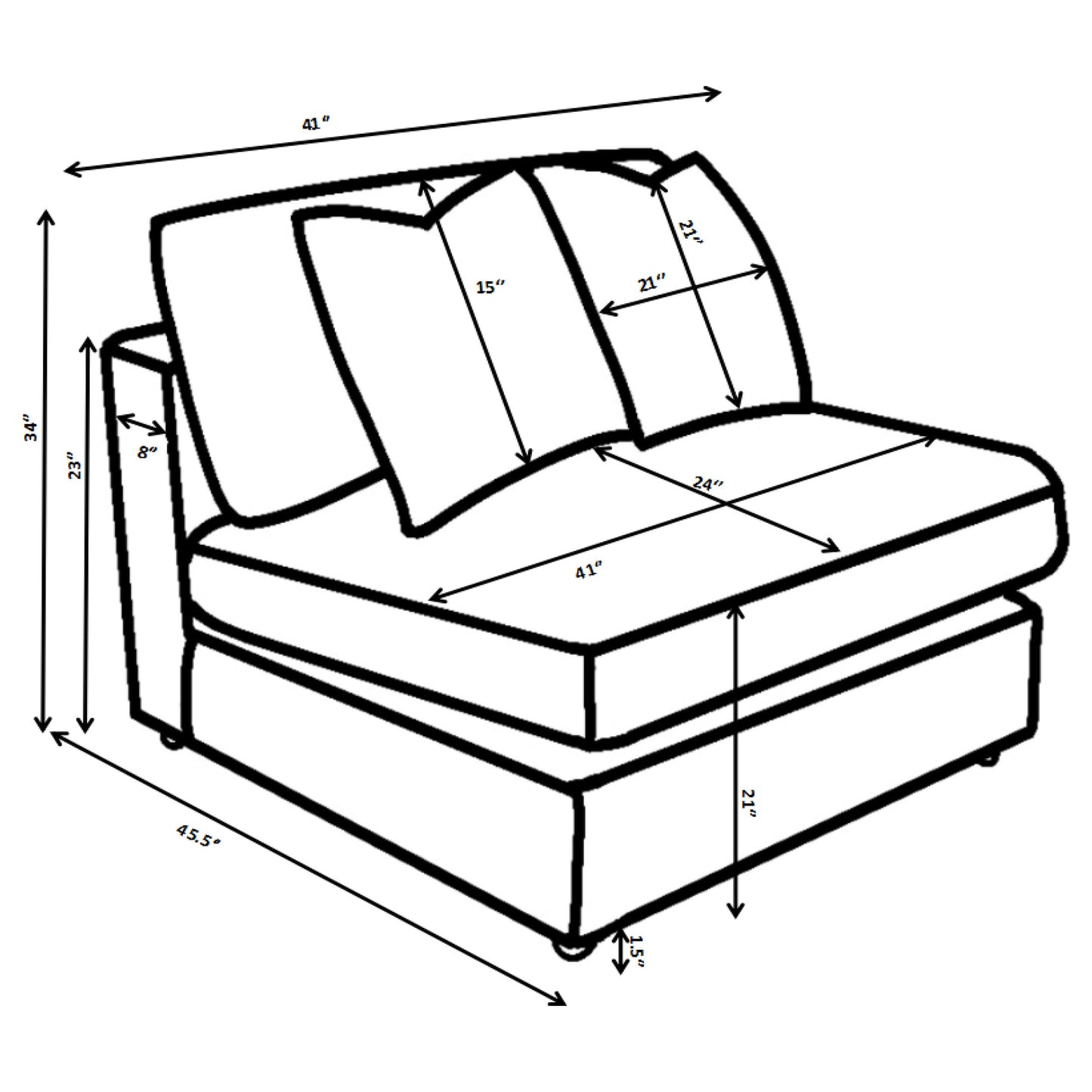 Blaine Upholstered Armless Chair Fog