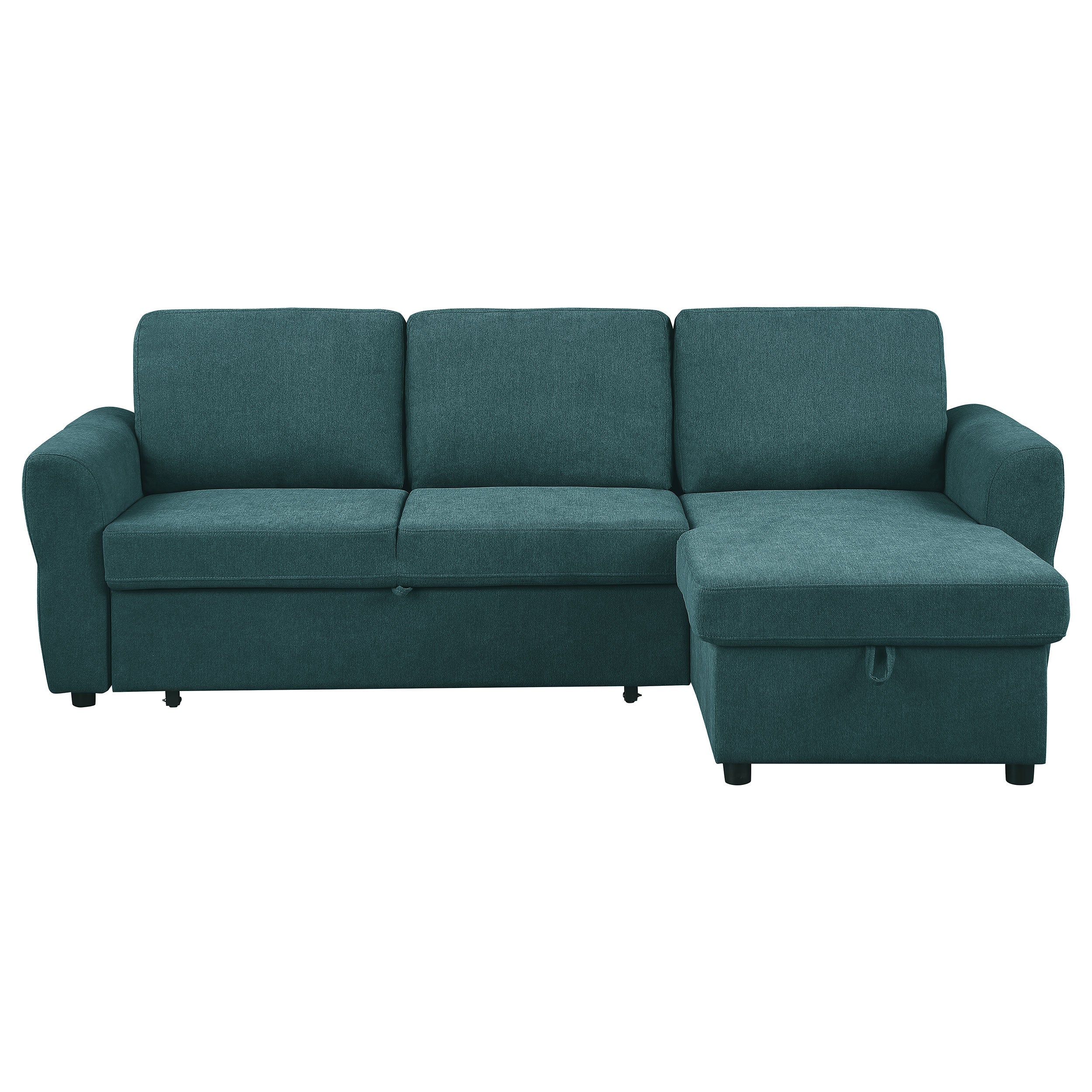 Samantha Upholstered Sleeper Sofa Sectional with Storage Chaise Grey