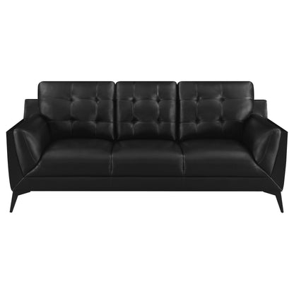 Moira Upholstered Tufted Sofa with Track Arms Black