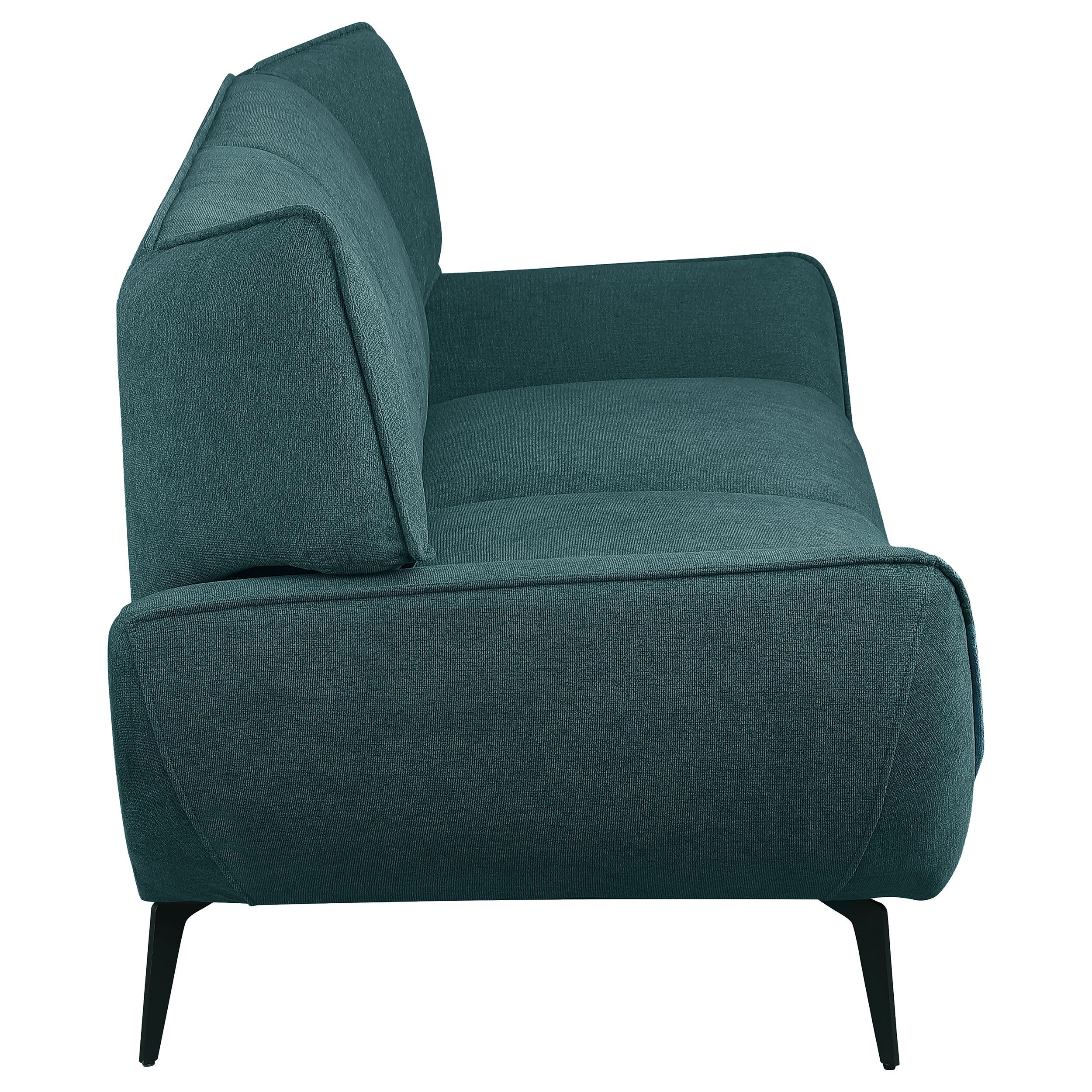 Acton 2-piece Upholstered Flared Arm Sofa Set Teal Blue