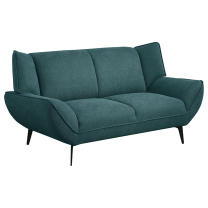 Coaster Acton Upholstered Flared Arm Loveseat Teal Blue Default Title