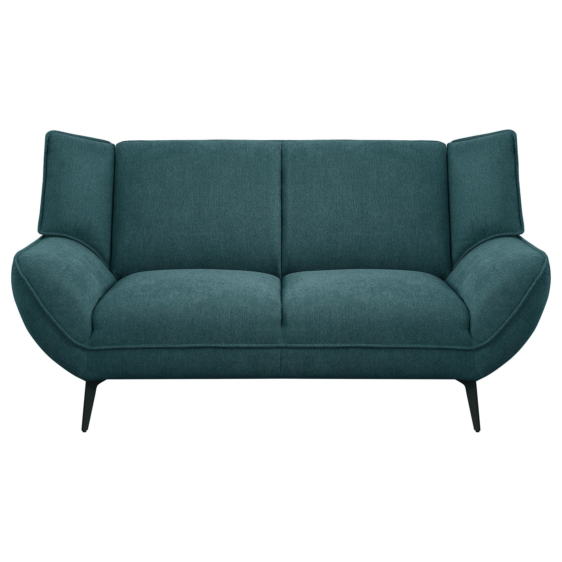 Coaster Acton Upholstered Flared Arm Loveseat Teal Blue Default Title