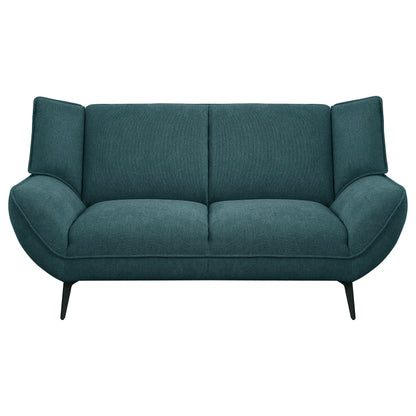 Coaster Acton Upholstered Flared Arm Loveseat Teal Blue Default Title